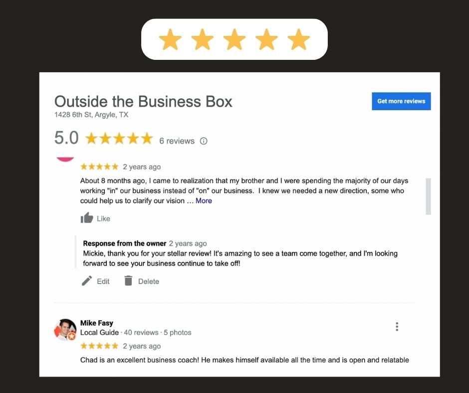 Showcase Previous Customers Reviews that Recommend your Small Business
